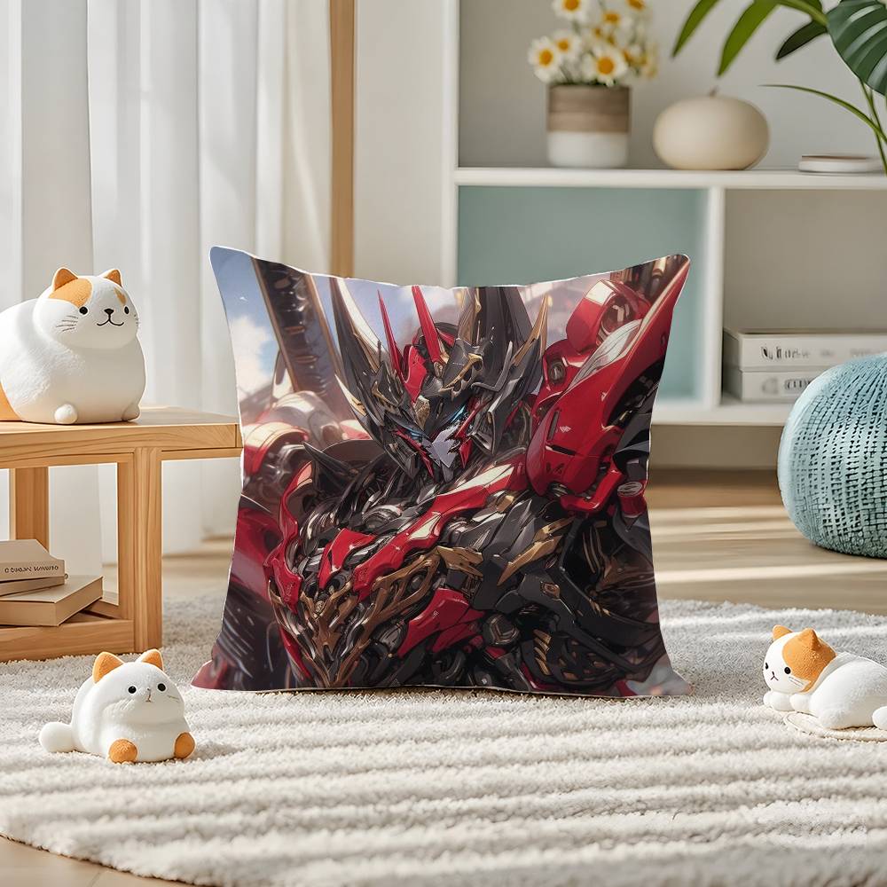 Mobile Suit Gundam Gundam F Anime Plush Pillow Cover Soft Short Plush Cushion Cover For Sofa Bedroom Home Decor Gift