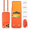 Crossbody Litchi Pattern Card Bag Hanging Rope Phone Case for iPhone 17 Pro Max 16 Plus 15 14 13 Long Lanyard Kickstand Cover