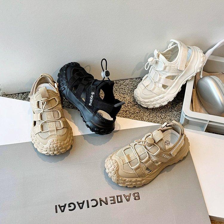 Children's bag head sandals summer new boys fashion hollow breathable durian sole sports shoes girls anti-kick beach shoes