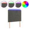 VidaXL Tête de Lit à LED Meuble de Chambre à Coucher Accessoire de Lit Simple Tête de Cadre de Lit Intérieur Gris Foncé 3122327