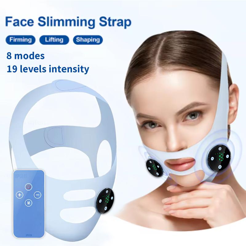 EMS Facial Lifting Device - Double Chin Reducer & V-Line Shaper for Face Toning Beauty Massager V Line Lift Belt Skin Care Tool