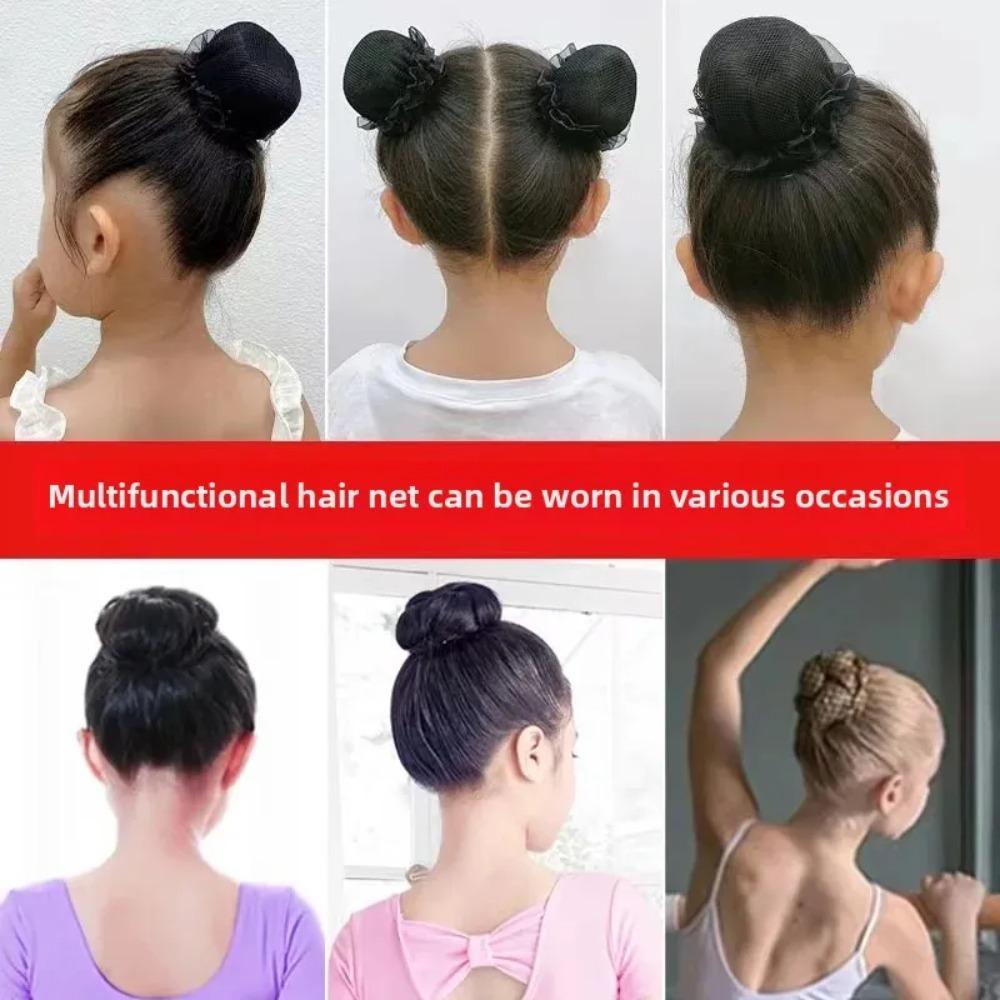 Elegant Drawstring Bun Hair Net Elastic Lace Work Headdress  For Women Girl Hair Accessories
