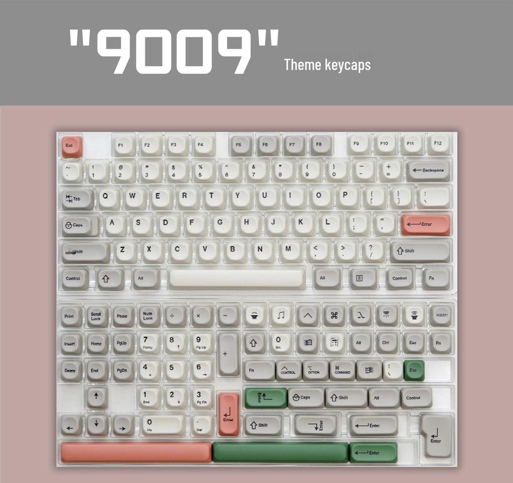 Retro 9009 MOA/KOA Korean/Russian Phonetic Keycaps – 139-Piece PBT Dye-Sublimated Mechanical Keyboard Set