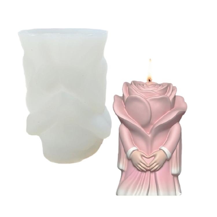Rose Candle Molds for Candle Making,Silicone Candle Mold Rose Epoxy Resin Casting Molds for Diys Crafts,Candle,Soap