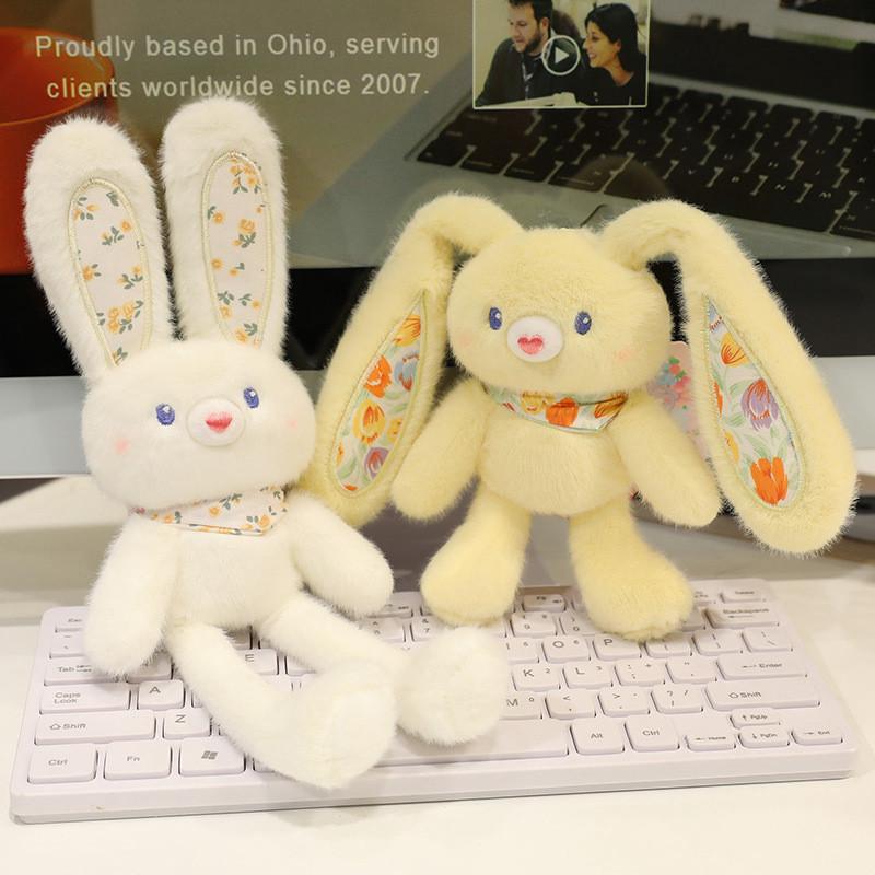 Pull Ear Rabbit Plush Toy Keychain With Long Legs For Kids And Teens Decor