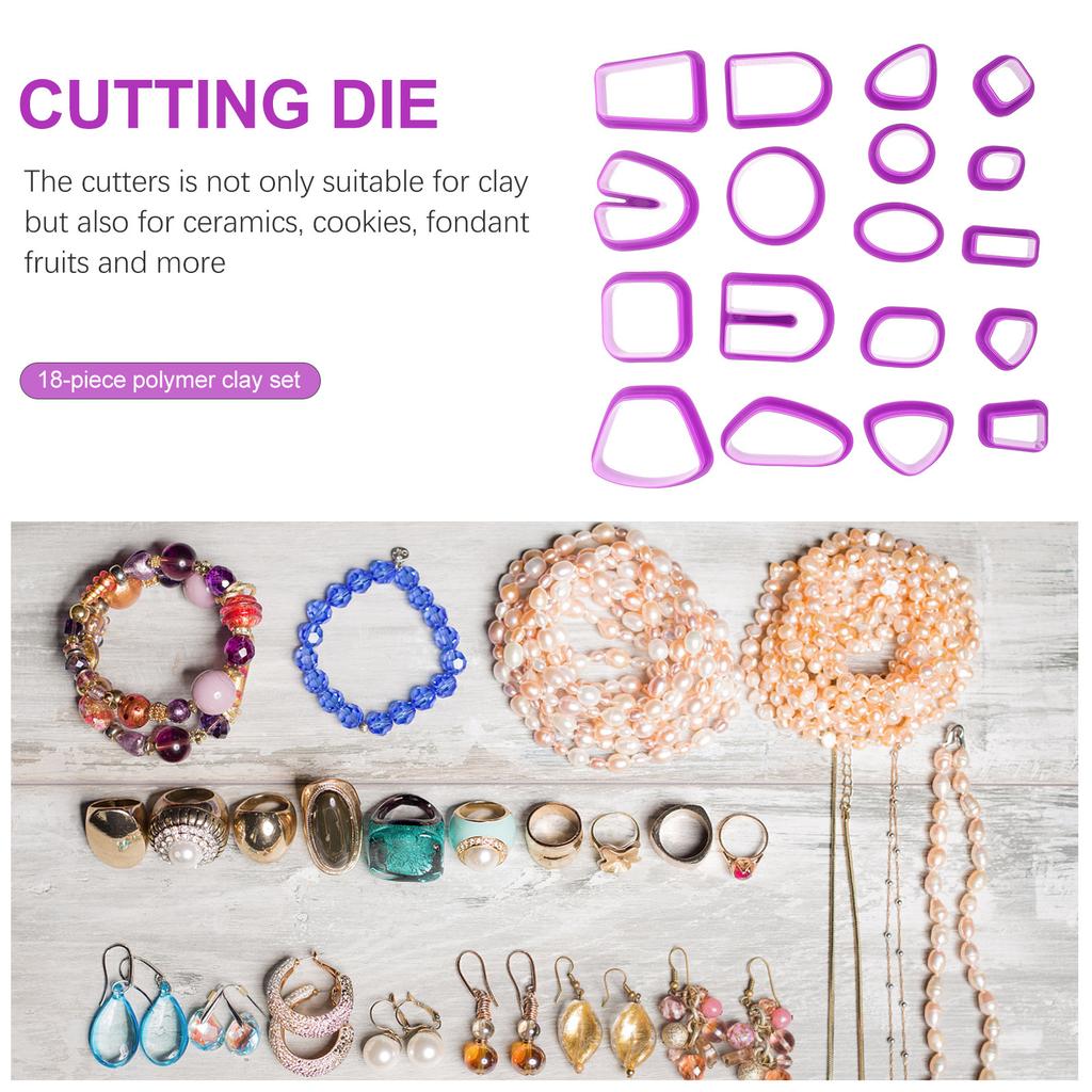 18Pcs Soft Clay Polymer Cutters Multipurpose Jewelry Making Kit DIY Tools for Earrings Supplies Jewelry Making Kit