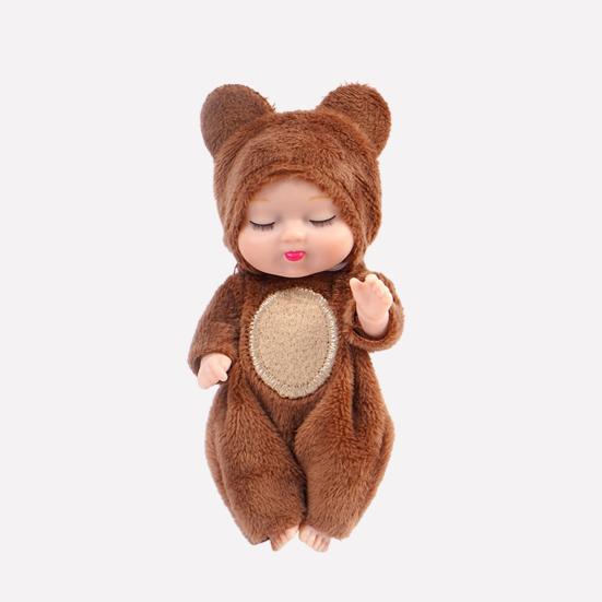 1/6/8Pcs Reborn Baby Doll with Plush Animal Clothes Realistic Movable Joints Educational Mini Sleeping