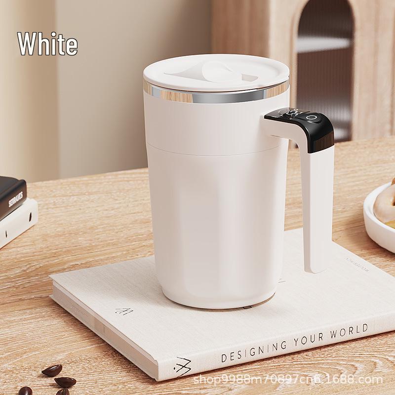Automatic Stirring Cup with Temperature Display and Removable Magnetic Base for Milkshakes, Coffee, and Flat-Bottomed Cups