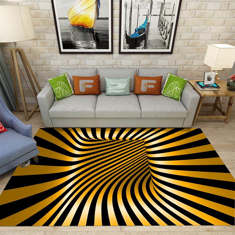 3D Illusion Hole Carpet Future Technology Rug Bedroom Esports Room Chair Anti Slip Mat Home Decoration