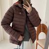 Winter new light and thin hooded ribs cotton clothes women's short large size loose warm jacket cotton clothes