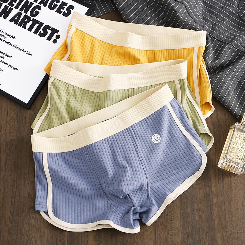 Men's Underwear, Boys' Cotton Boxer Shorts, Men's Sports Breathable Youth Boxer Shorts