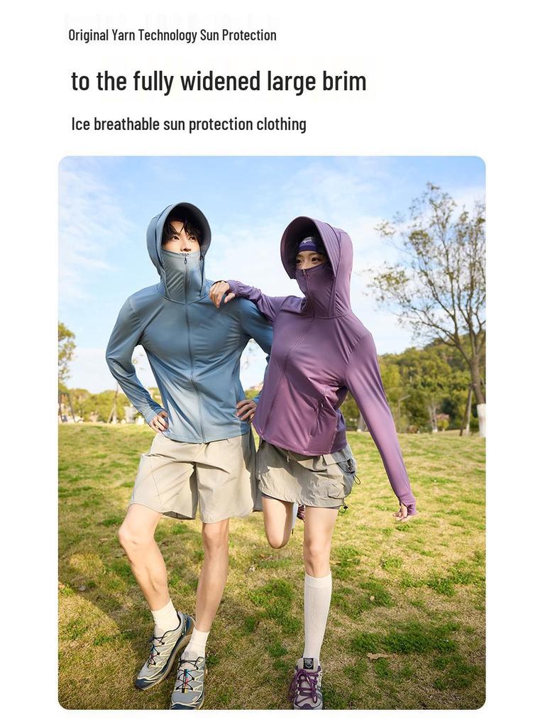 UPF50+ Breathable Sun Protection Clothing for Men & Women - Ice Feeling, Anti-UV, Skin-Friendly, Outdoor Fishing Suitable.