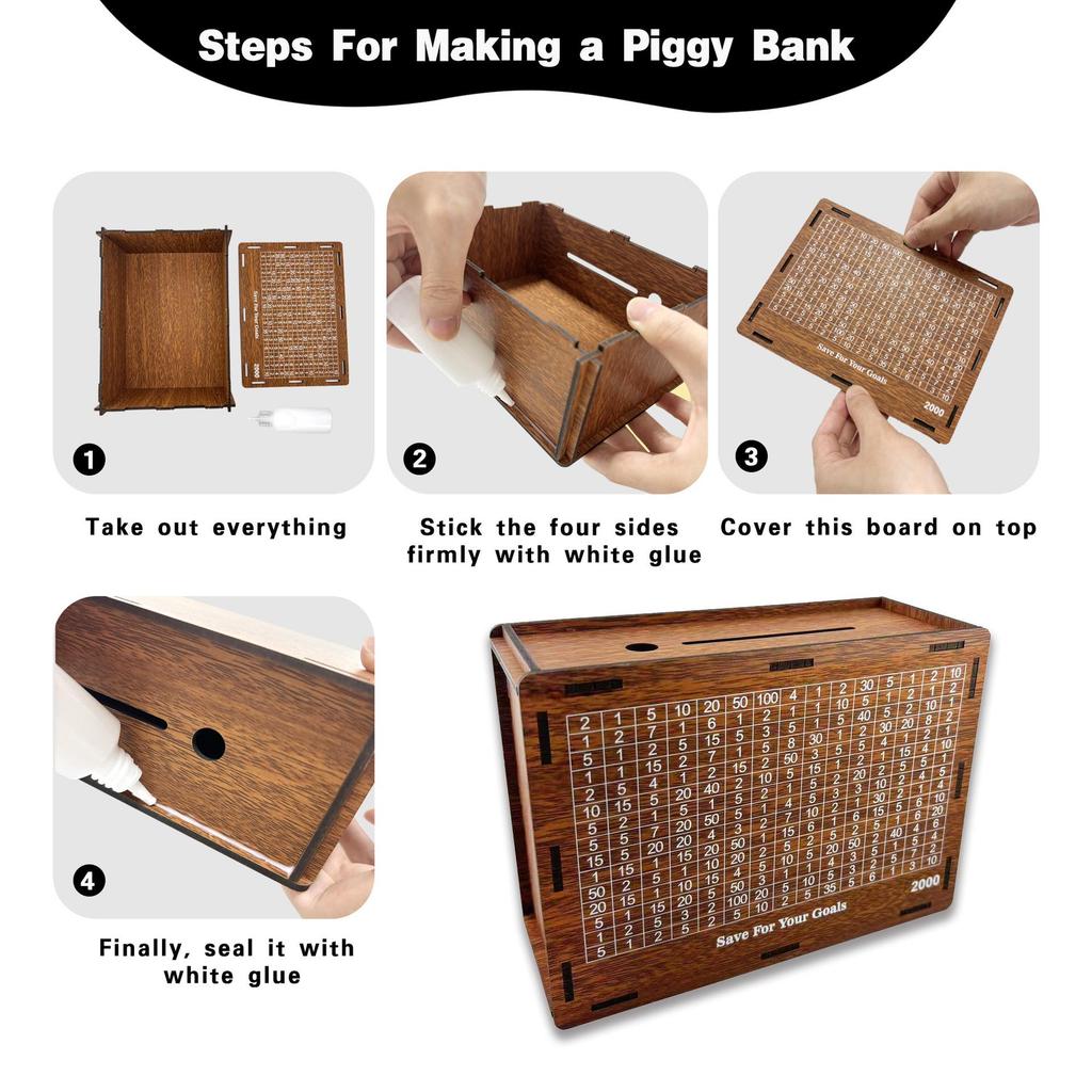 Holz Rentier Puzzle Spielzeug: Geschenkset: Puzzle in unregelmäßiger Form und Sparschwein