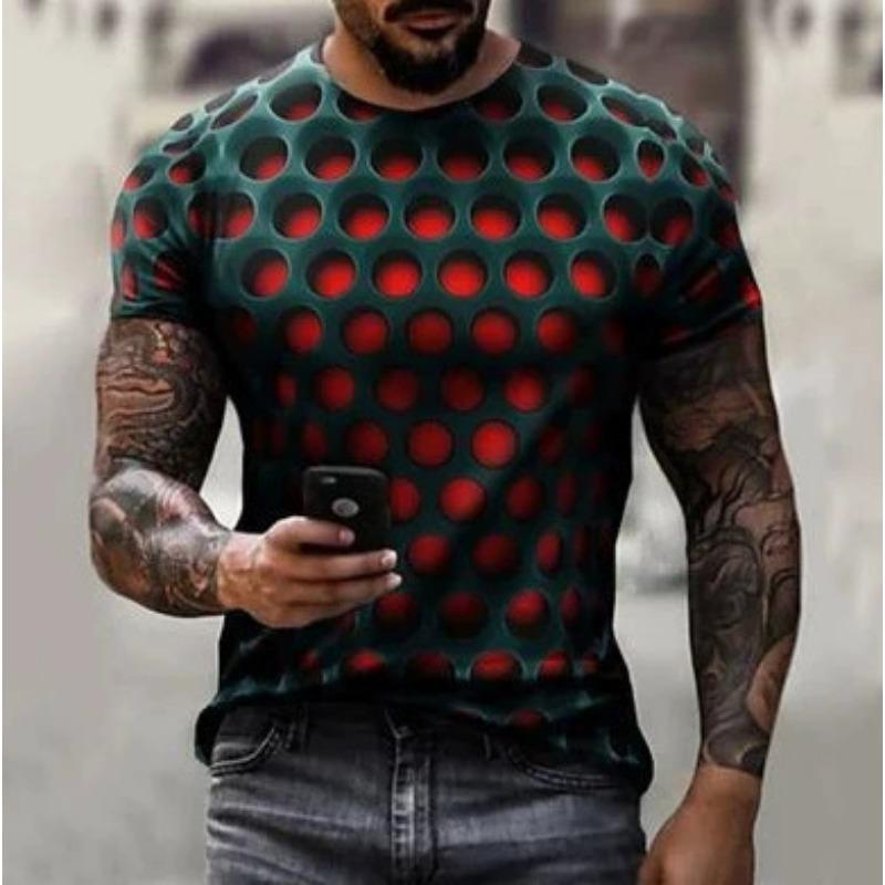 Men's Printed T-shirt Loose Summer New Round Neck Men's European and American Short Sleeved T-shirt