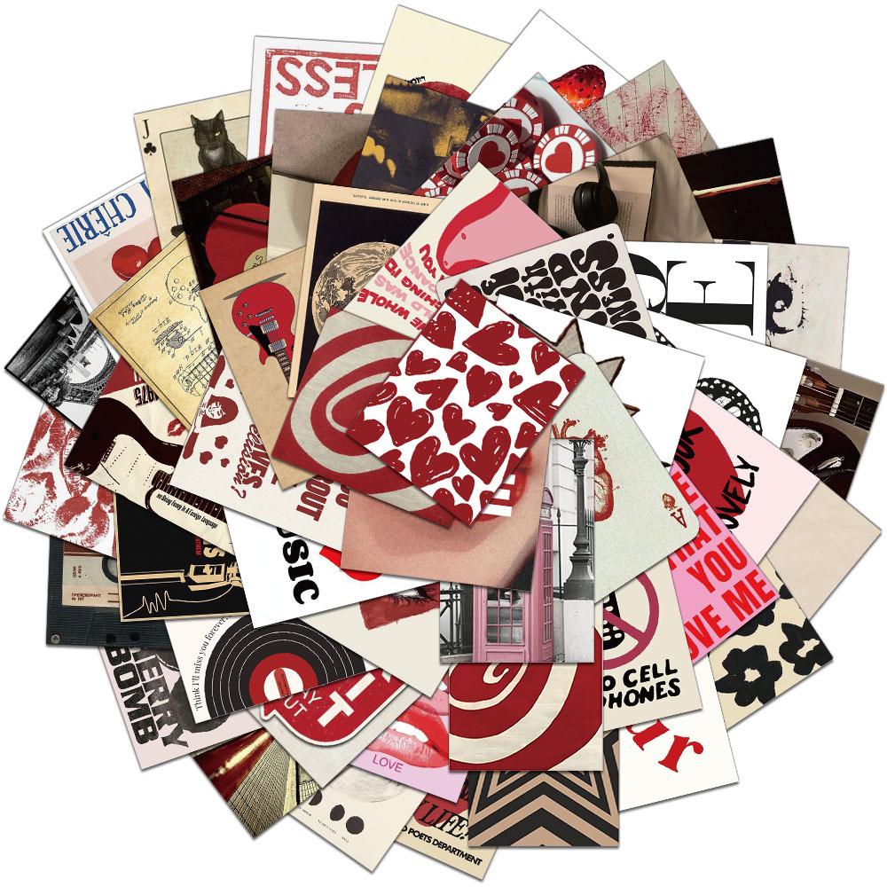 50 Creative Women Posters Stickers: Y2K Style for DIY Journals & Phone Decals