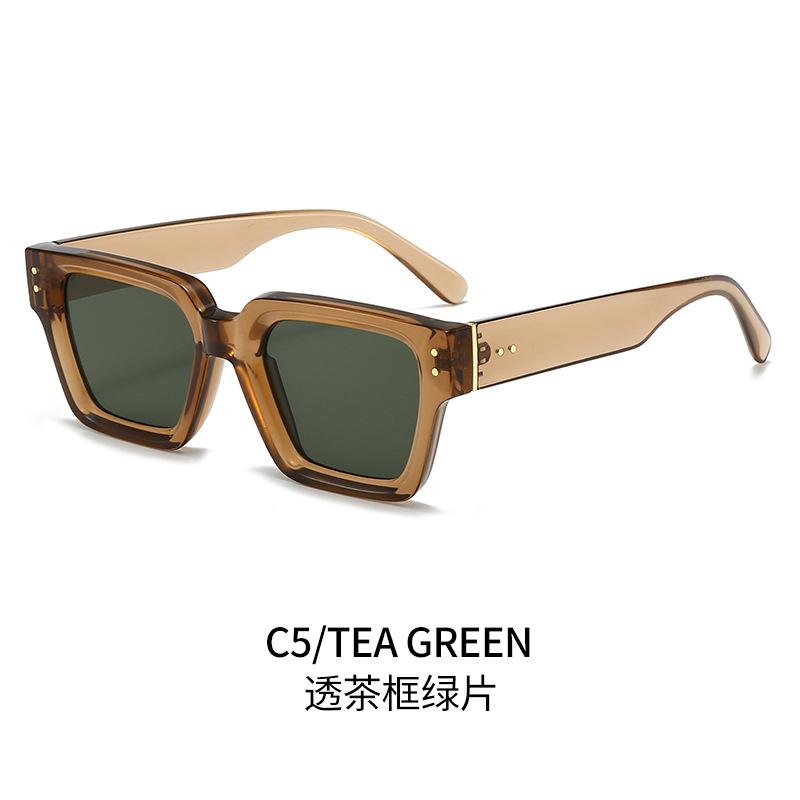 

Trendy Orange Square Thick Frame Sunglasses Women Sunglass Men Stylish Glasses High-End Shades