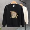 Mens Oversized Cotton Graphic Print Sweatshirt Winter Long Sleeve Crewneck Hoodie-Free Pullover