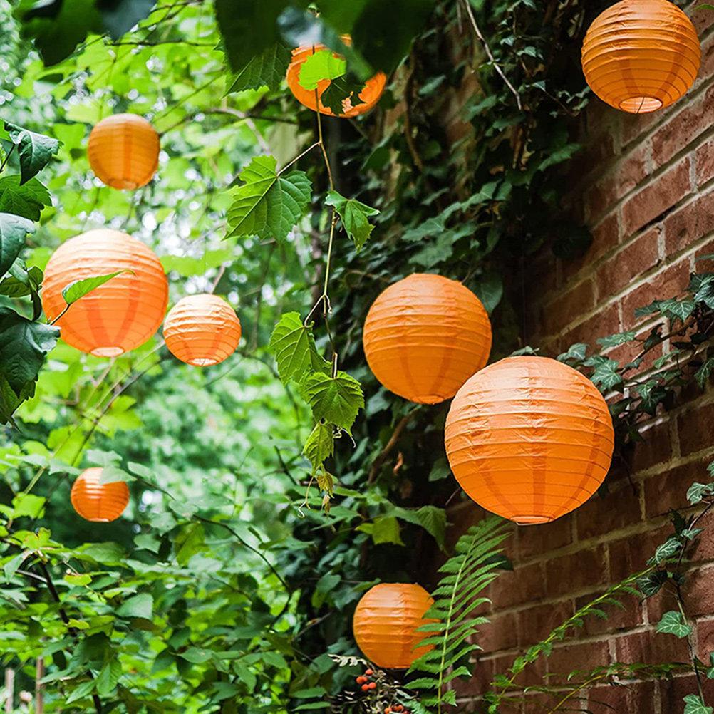 25Pcs Hanging Paper Lanterns Exquisite Round Festival Decor for Outdoor Indoor Celebration Wedding Birthday Japanese Inspired