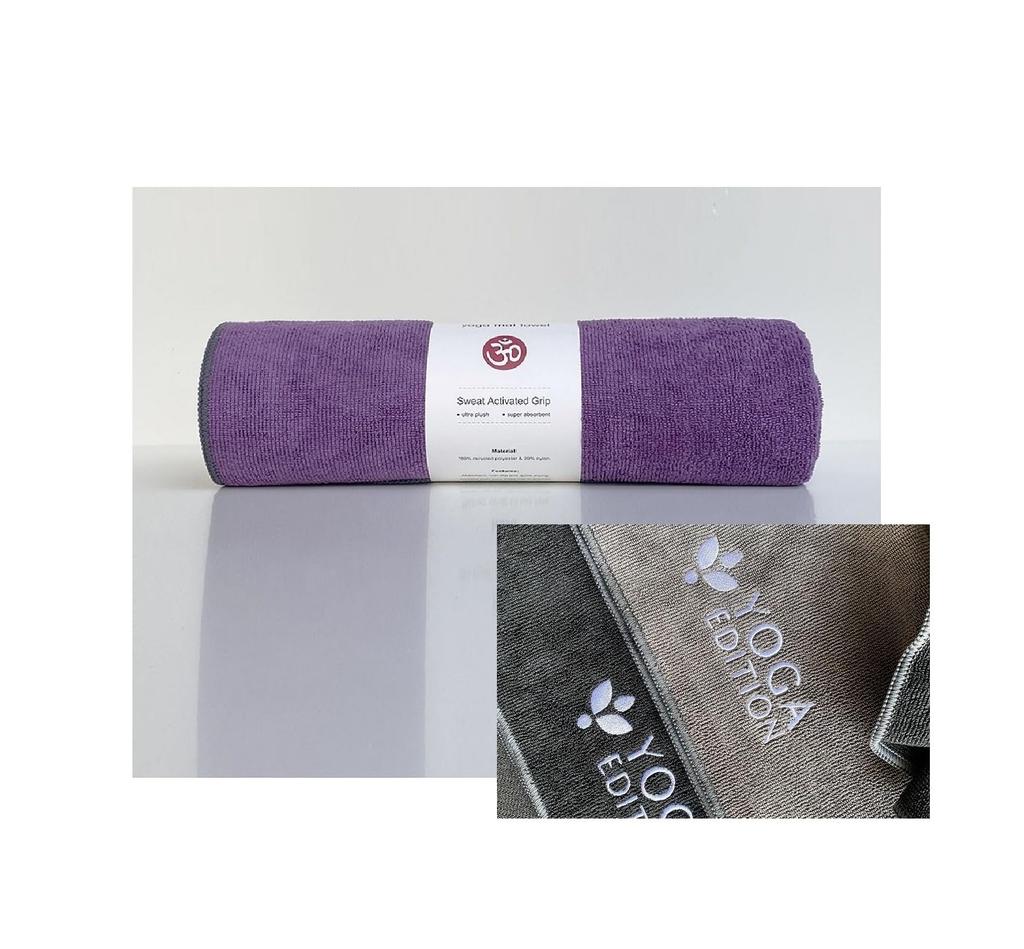Yoga mat towel hot yoga rug yoga rug towel 183 x 61 cm lightweight hot yoga towel quick drying easy to carry non-slip (purple) [product]