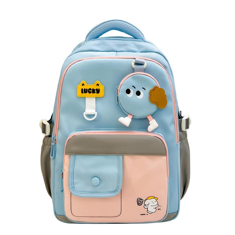 Schoolbag cute color matching primary school bag new large capacity lightweight spine protection campus backpack ins style fashion backpack