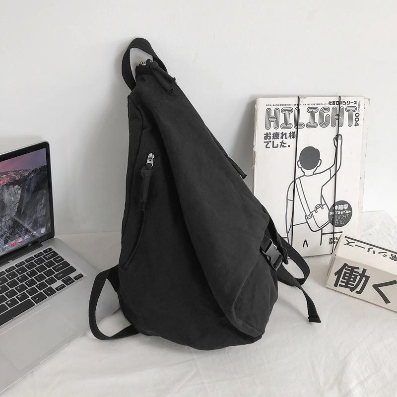 

Рюкзак из чистого хлопка, женский рюкзак, однотонный, без печати, большой емкости, школьный рюкзак для школьников, мужской стиль инструментов 15 чёрный
