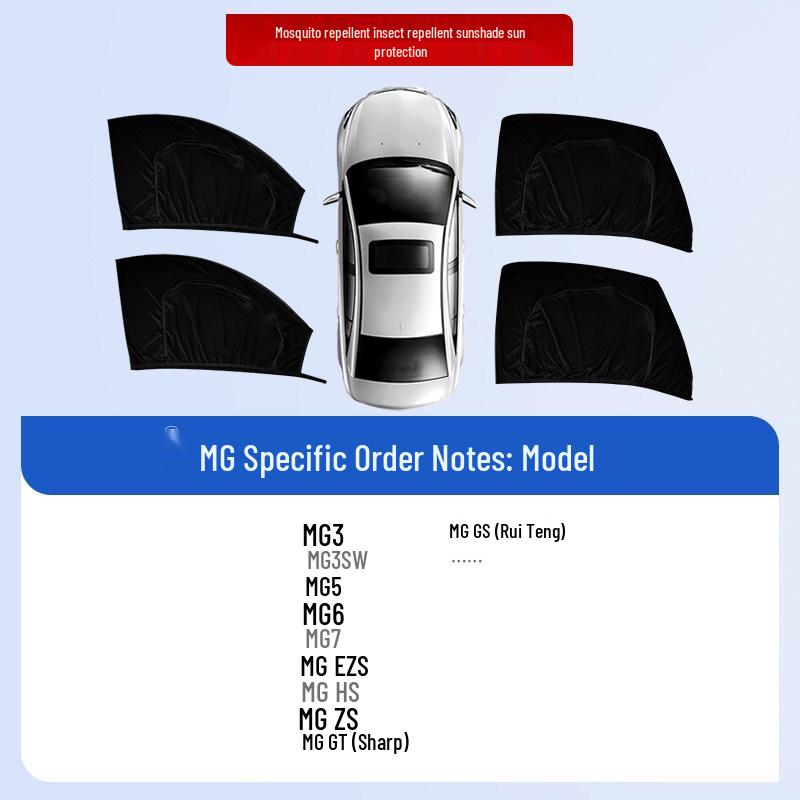 Car Window Sunshade & Anti-Mosquito Mesh Curtain for Privacy and Insect Protection