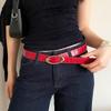 Bohemian Roter Pu-Leder-Taillengürtel Für Damen Mit Vintage-Krokodilmuster Für Kleider Oder Jeans