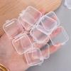 100 Pcs Finishing Mini Storage Box Transparent Square Plastic Case Jewelry Storage Case  Girls Women