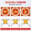 A58Z For Marine Boat RV Battery Disconnect Switch 32V AFD Selector 4 Position Terminal Stud M10 With Cable Lug& Heat Shrink