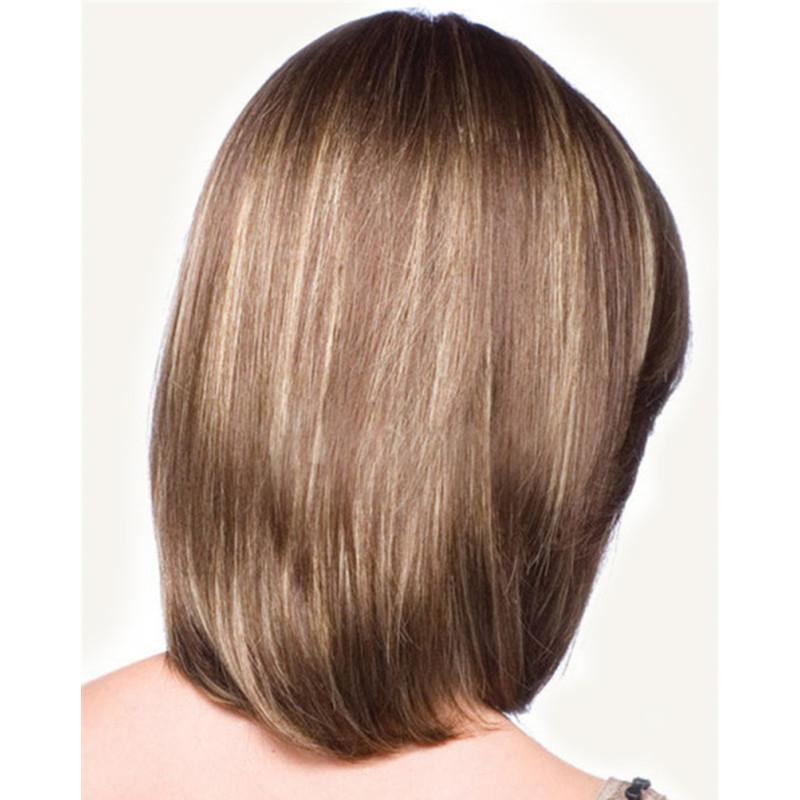 Γυναικεία Μόδα Μπομπ Περούκα Κοντές ξανθές καφέ περούκες Μαύρες ρίζες Συνθετική Ombre Hair Daily Cosplay Party περούκα για γυναίκες Ανθεκτική στη θερμότητα περούκα