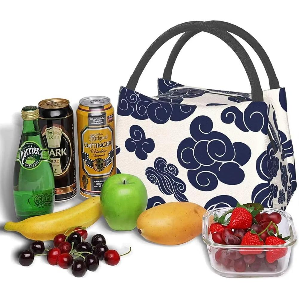 Portable Insulated Lunch Bag Vintage Auspicious Clouds Waterproof Tote Bento Bag for Office School Hiking Beach Picnic Fishing