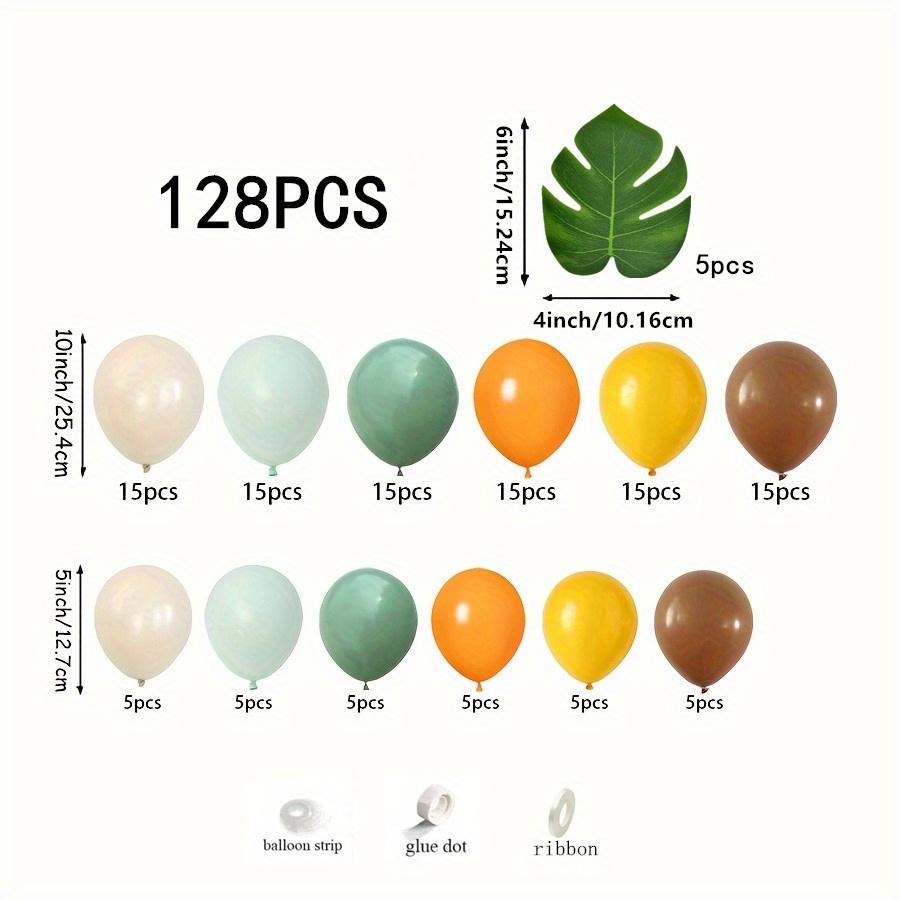 

128Pcs Forest Balloon Garland Arch Kit Brown Orange Sage Green Latxe Balloons for Jungle Baby Shower Birthday Party Decor Gifts As shown