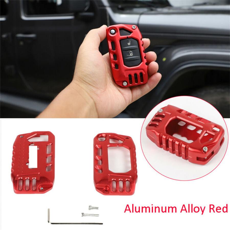 Alloy Key Case Cover Shell Protector Accessories For Jeep Wrangler JL JT 2018+