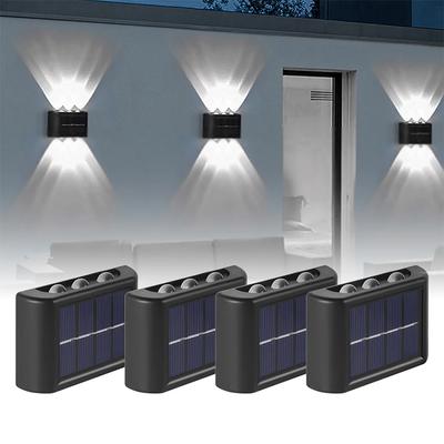 Solar Wall Lamp Outdoor Waterproof Solar Lights Up And Down Convex Lens Lighting For Garden Street Landscape Balcony Outdoor Dec