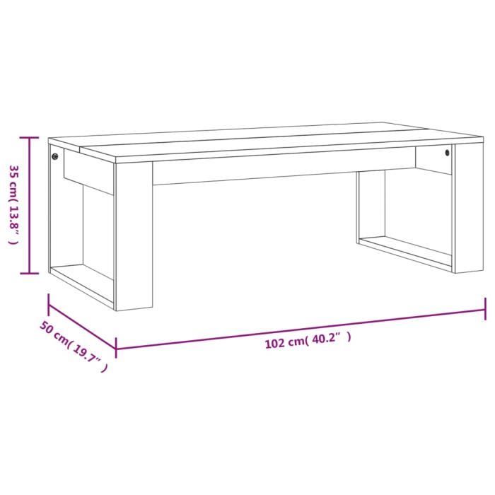 VidaXL Table basse noir 102x50x35 cm bois d'ingénierie 823359