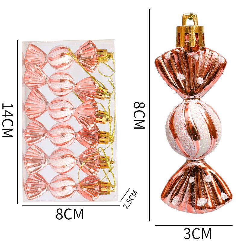 Colorful Christmas Candy Ornaments Gift Box - Electroplated Round Decorations for Trees and Windows