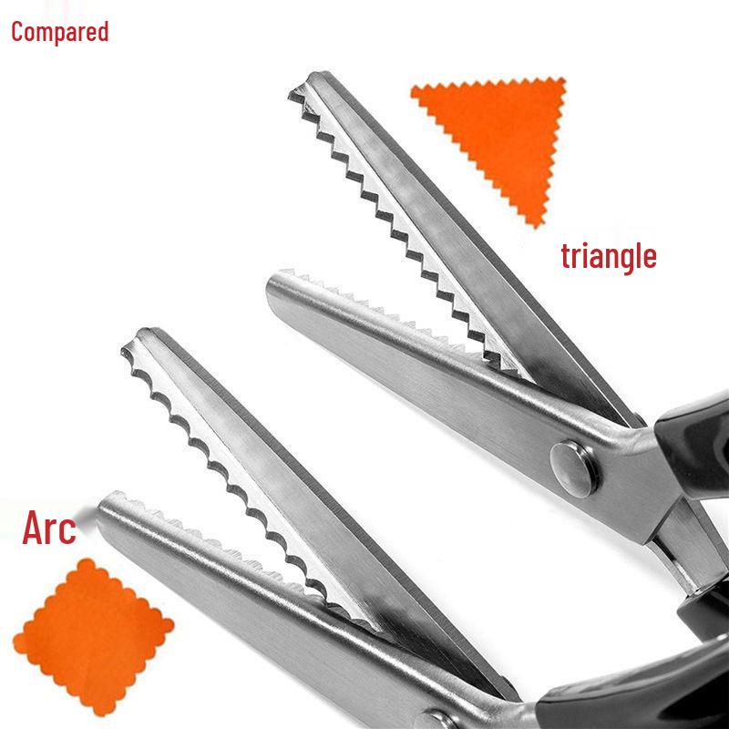 Tijeras Curvas para Encaje y Tela con Filo Zigzag Diente de Perro