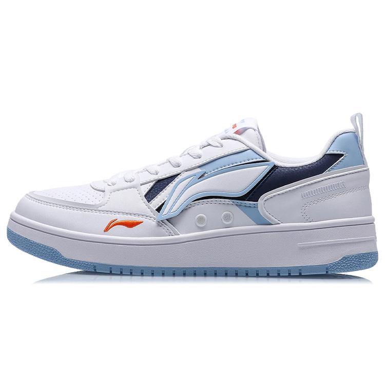 New LiNing Haichuan Slip Resistant Cushioning Abrasion Resistant Lightweight Low Top Skateboard Shoes Men's White Blue AGCT377-2