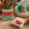 Watermelon Cushion Cover Anti-dustmite Pillowcase Invisible Zipper Silky Short Plush Sofa Cushion Cover
