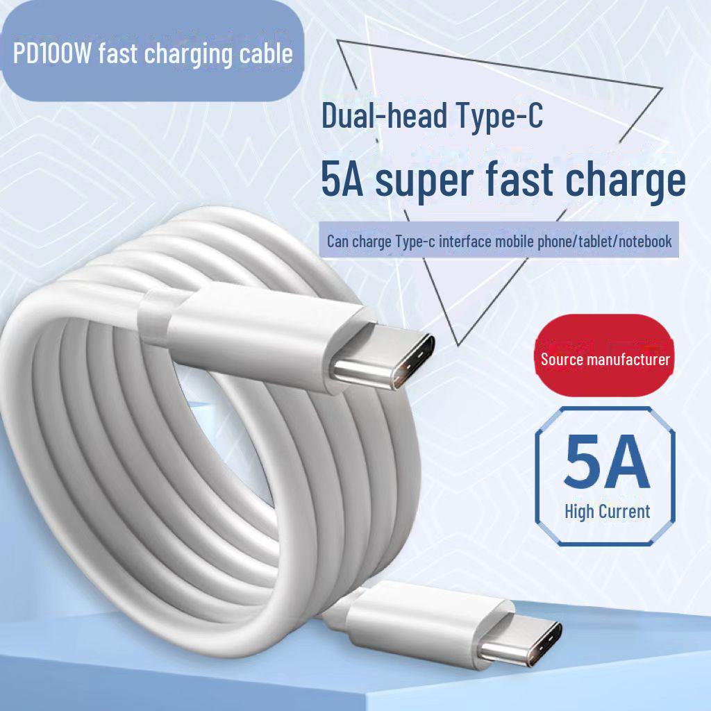 100W Fast Charging Male-to-Male Type-C Cable for iPad Pro & Huawei Notebook