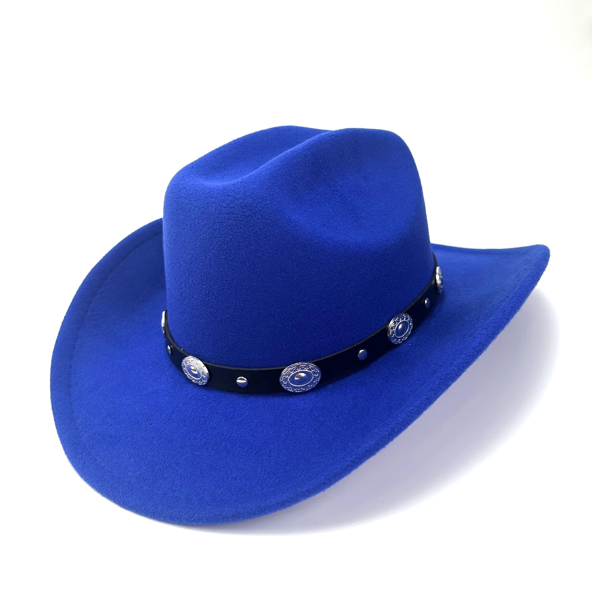 Western Cowboyhut Rollzylinder Sonnenhut Jazzhut M（56-58cm） königsblau