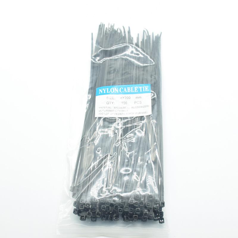 100 ks nylonových kabelových samosvorných plastových stahovacích pásek 3*100/3*150/4*200 MRO a průmyslové potřeby Spojovací materiál a hardware Kabely