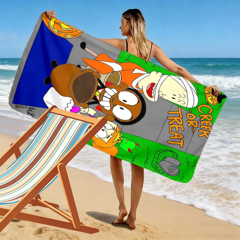 Creek Heroes Print Beach Towel, Large Soft Quick Dry Towel for Beach Camping Swimming