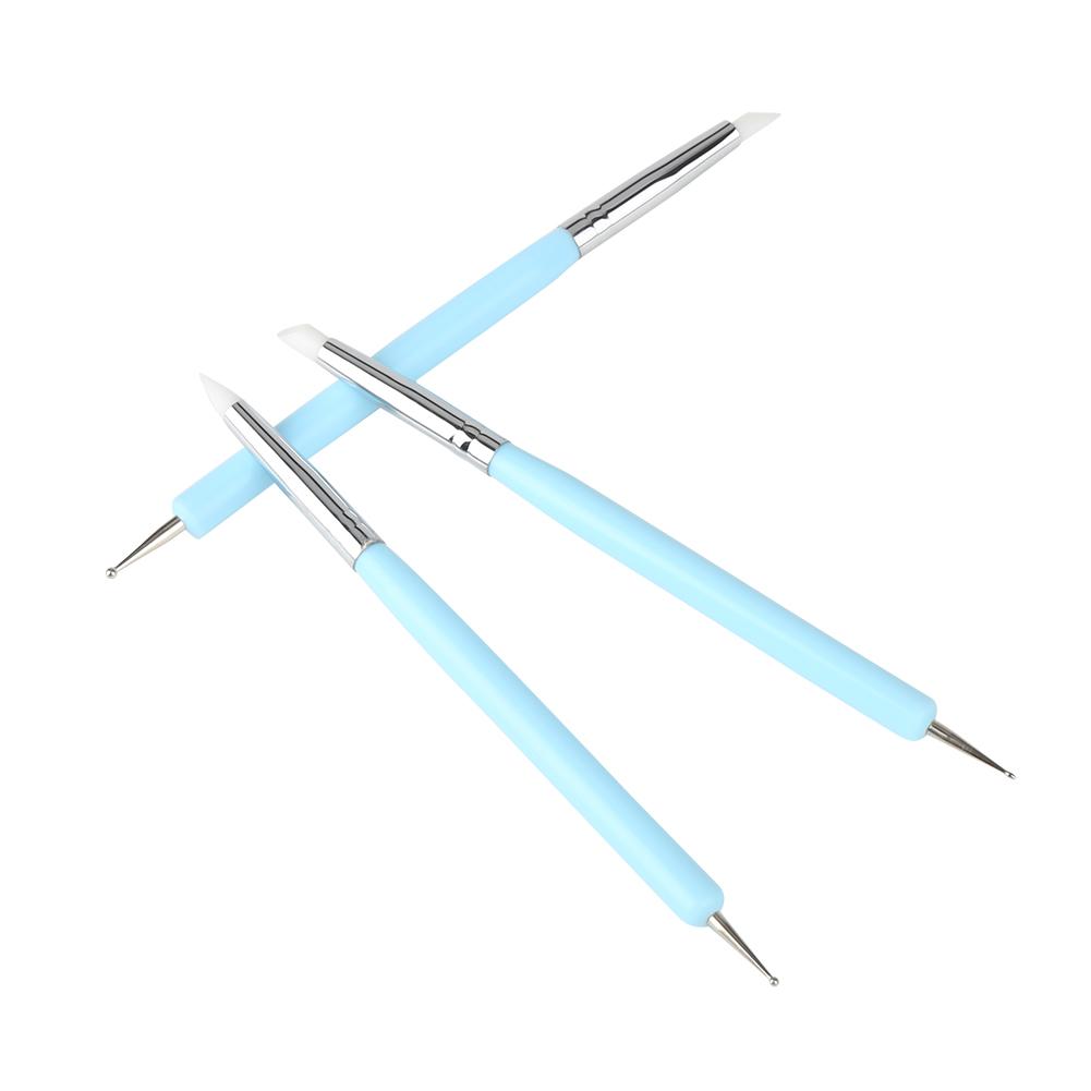 5pcs Silicone Clay Sculpture Tools Double Head Ball Stylus Sculpting Modeling Tool (Blue)