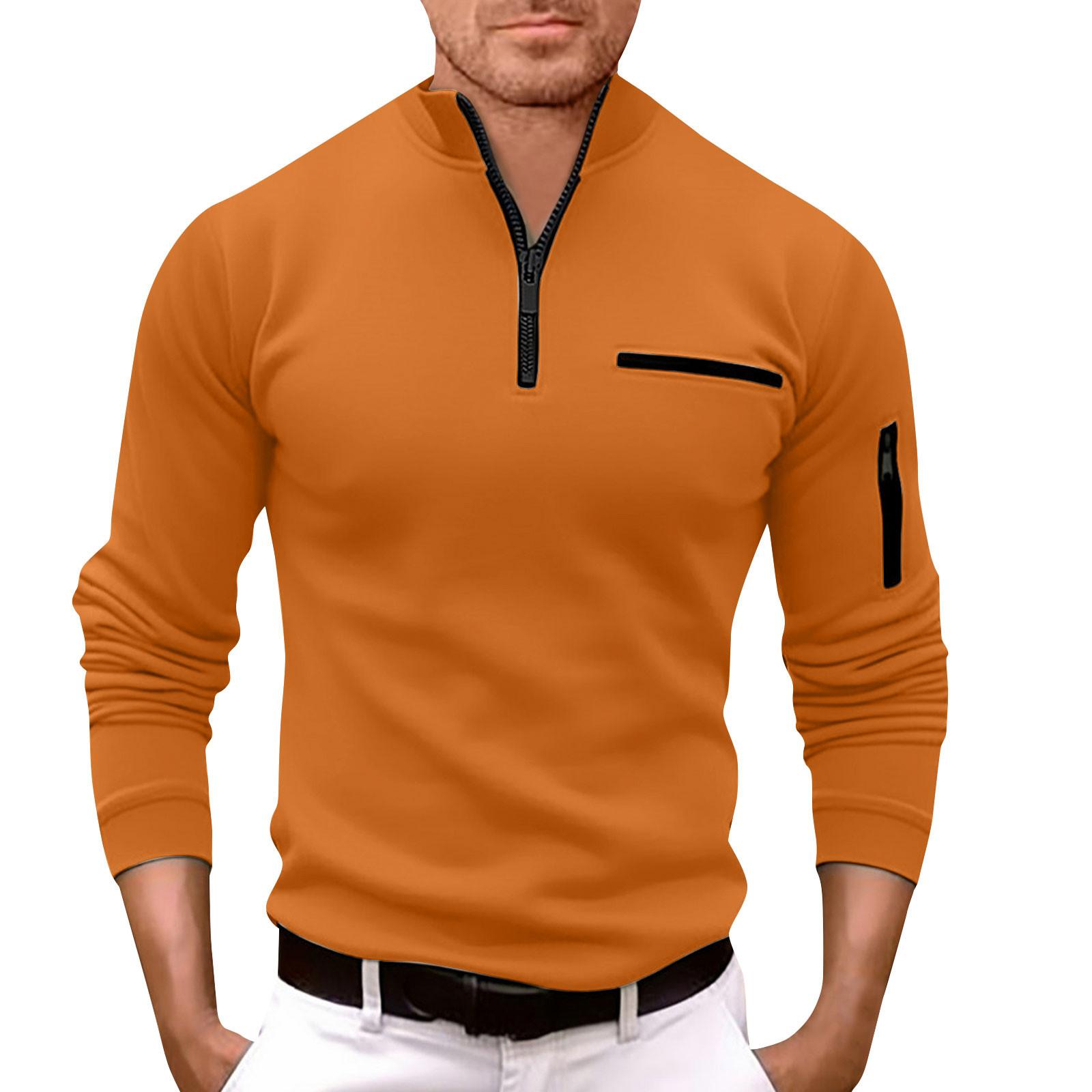 

Мужская модная футболка с длинным рукавом и вышивкой, весенне-осенний пуловер с длинными рукавами, толстовка S шафрановый