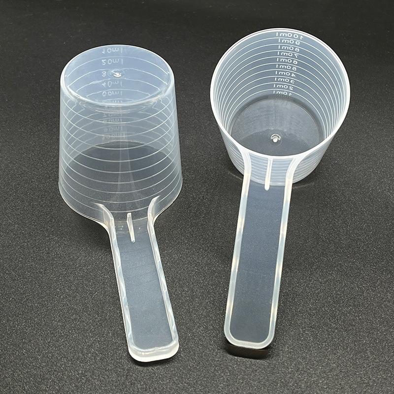 1 pz Cucchiaio Dosatore Trasparente per Animali Domestici con Bilancia Paletta in Plastica per Cibo Cane Gatto Articoli per Tavola Animali 50g 100ml