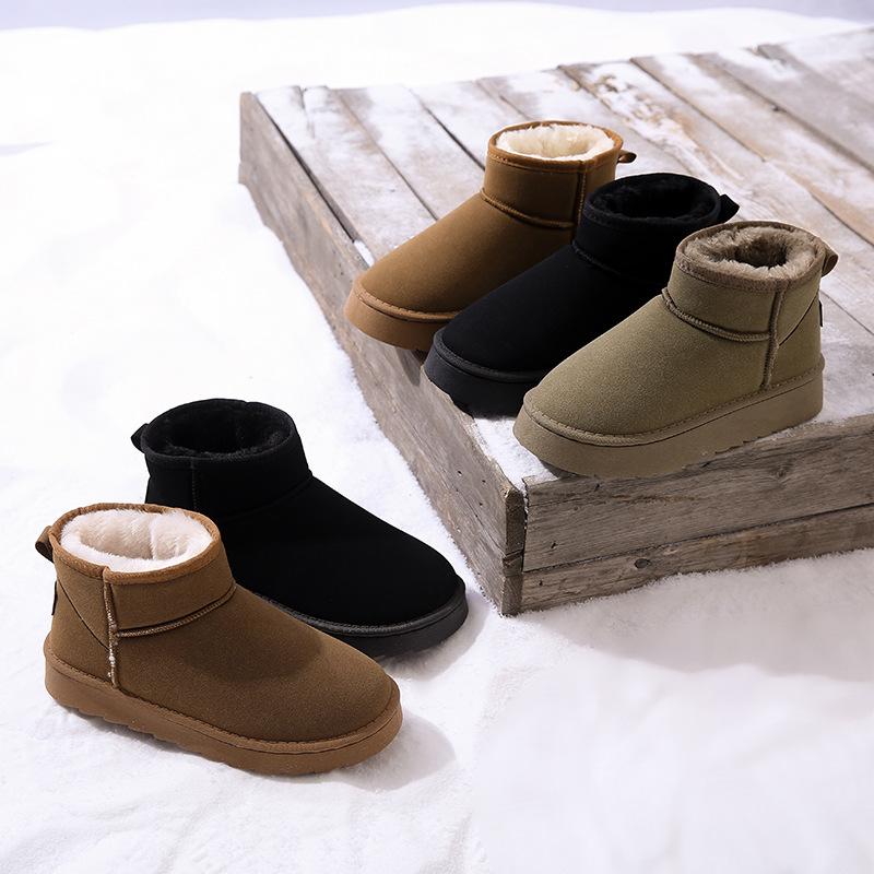 Cizme de zăpadă noi pentru femei și bărbați, iarnă, casual, cu talpă groasă, din bumbac, versatile, cizme scurte călduroase din catifea pentru femei