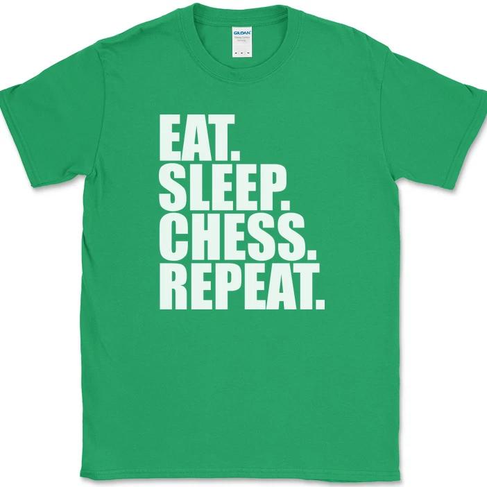Eat Sleep Chess Repeat T-Shirt Funny Player Strategy Humor Gift Text Tee 7