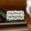 Bridal Wedding Rings Luxury 925 Sterling Silver Hollow Out Design Chic Accessories for Women Engagement Band New Fashion Jewelry