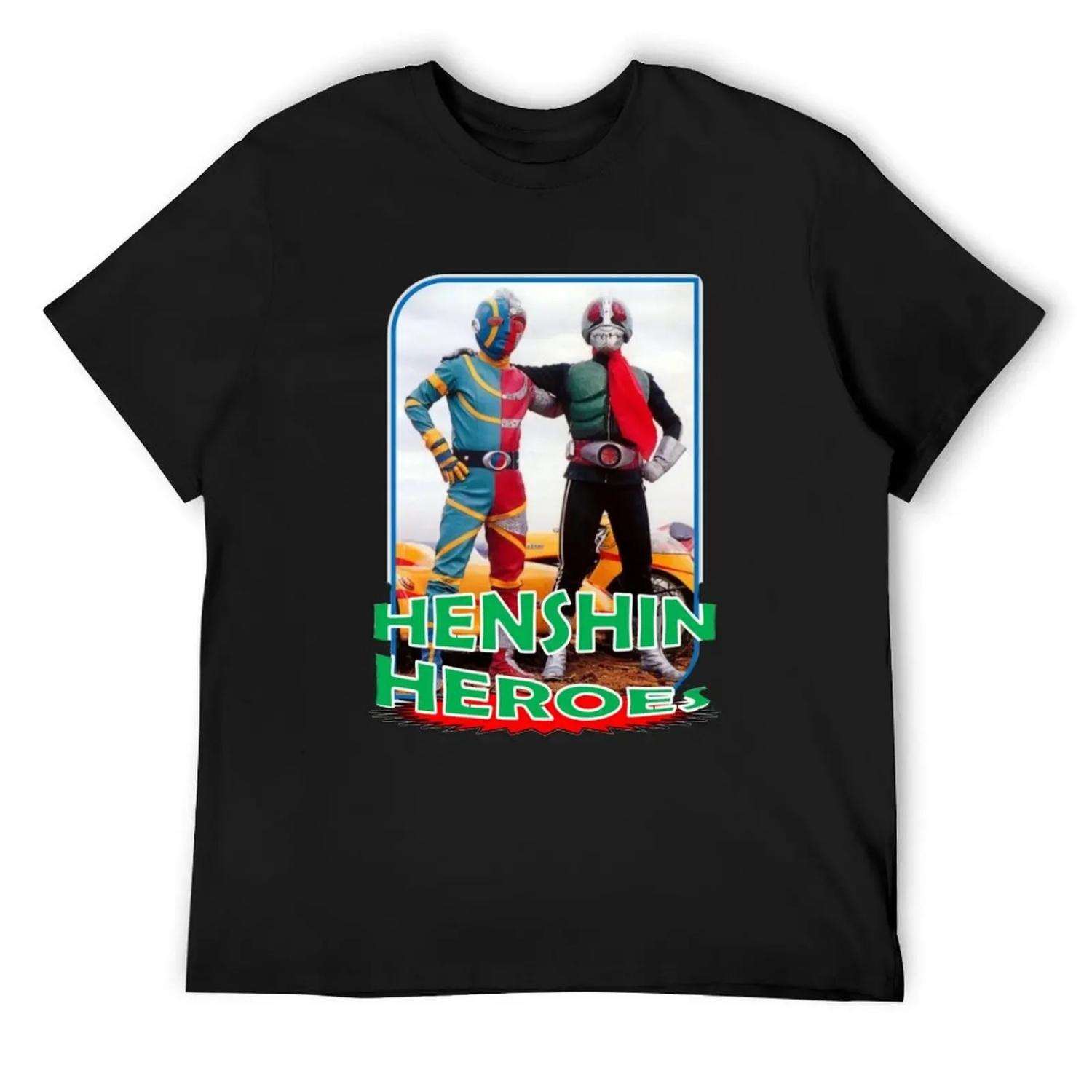 

HENSHIN HEROES T-Shirt blanks Clothing vintage graphic tee Men s t-shirt XXXXXL чорний